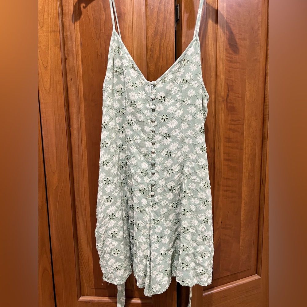 floral green romper